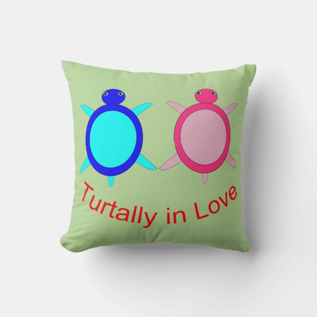 Cute Turtle Couple Cushion (Front)