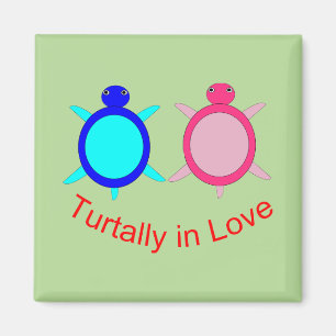 Cute Turtle Couple Magnet