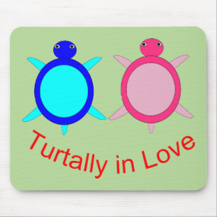 Cute Turtle Couple Mouse Mat