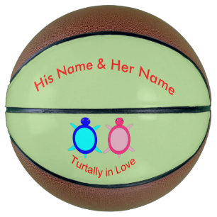 Cute Turtle Couple Personalised Basketball