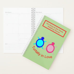 Cute Turtle Couple Personalised Planner