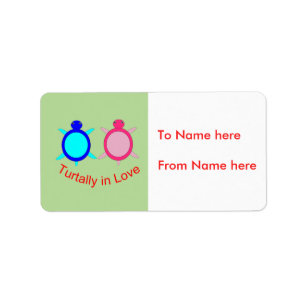 Cute Turtle Couple Personalised Present Tags