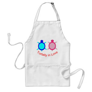 Cute Turtle Couple Standard Apron