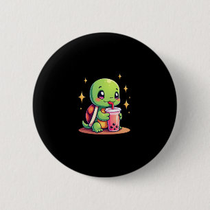 Cute turtle drinking boba. Funny Boba Turtles Love 6 Cm Round Badge