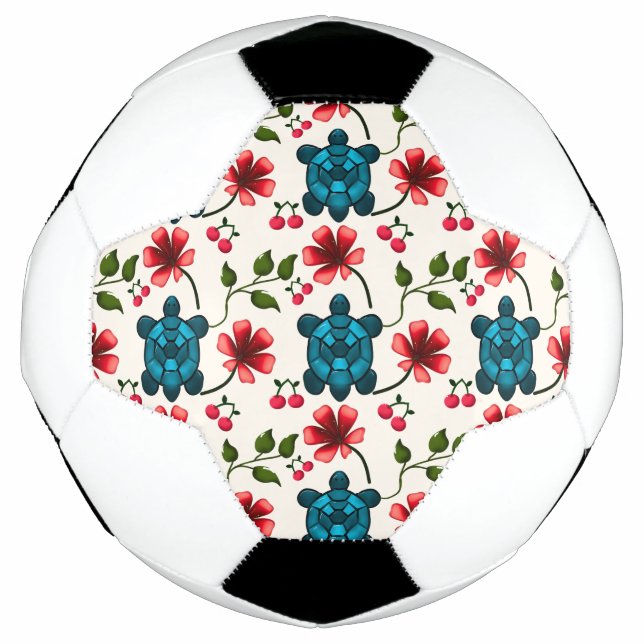 Cute Turtle Floral pattern   Football (Front)