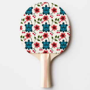 Cute Turtle Floral pattern Ping Pong Paddle