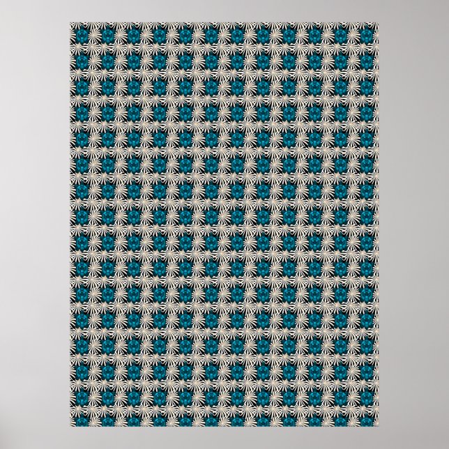 Cute Turtle Floral pattern  Poster (Front)