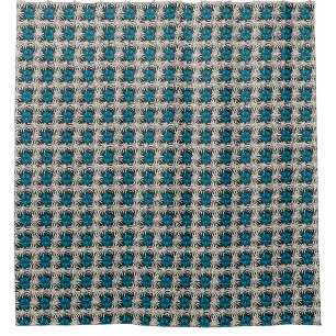 Cute Turtle Floral pattern Shower Curtain