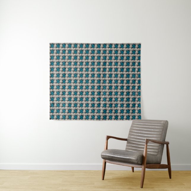 Cute Turtle Floral pattern  Tapestry (In Situ (Horizontal))