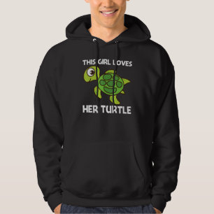 Cute Turtle For Girls Kids Sea Turtle Reptile Anim Hoodie