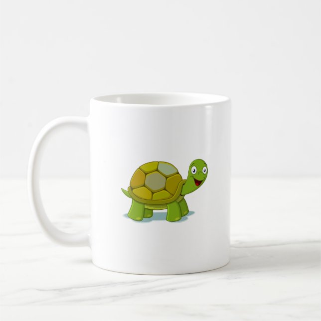 Cute Turtle Friend Design Coffee Mug (Left)