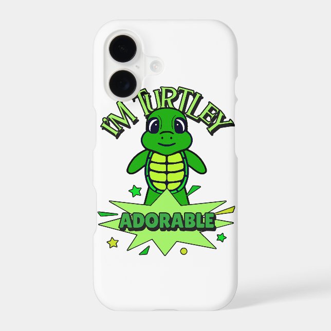 Cute Turtle Funny Quote Turtley Adorable (Back)