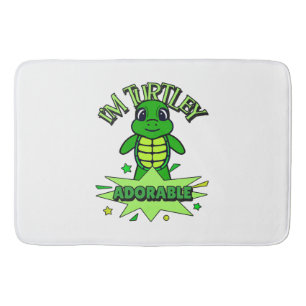Cute Turtle Funny Quote Turtley Adorable Bath Mat