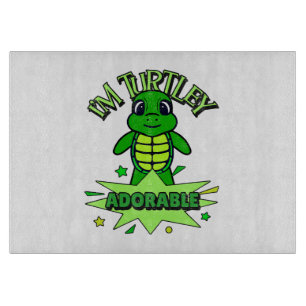 Cute Turtle Funny Quote Turtley Adorable Cutting Board