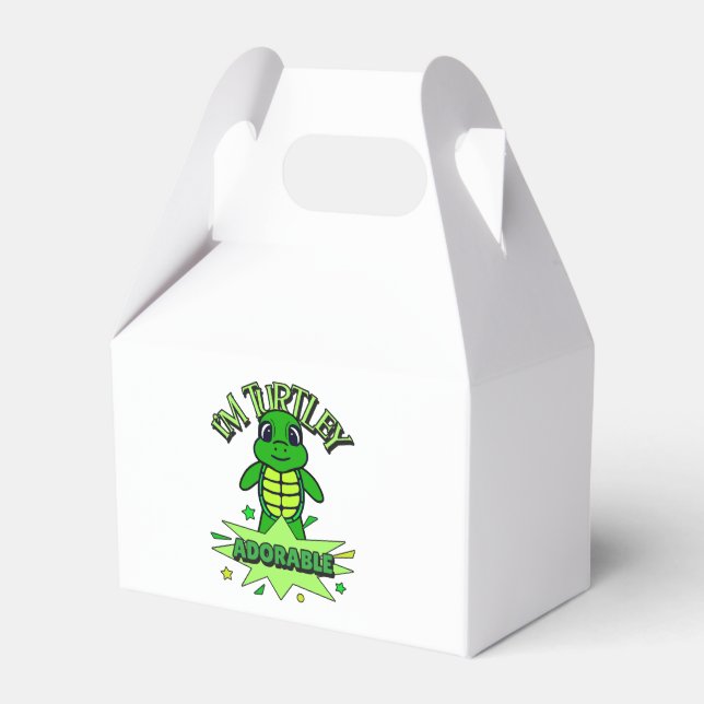 Cute Turtle Funny Quote Turtley Adorable Favour Box (Front Side)