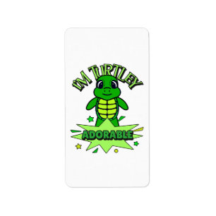 Cute Turtle Funny Quote Turtley Adorable Label