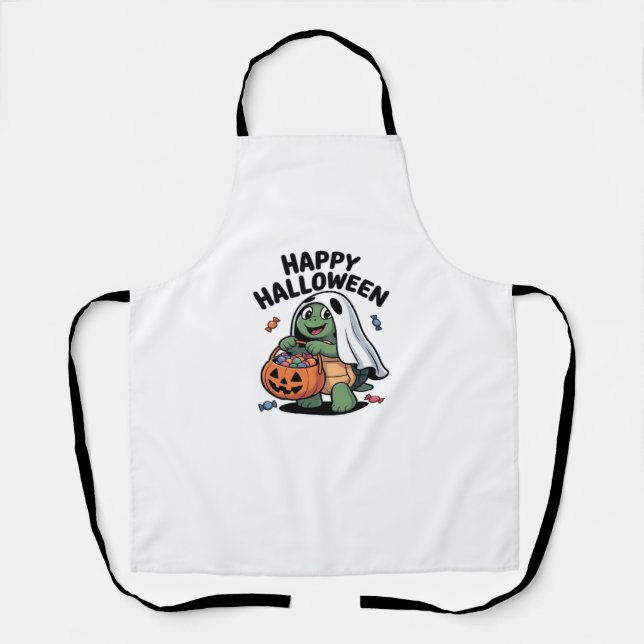 Cute Turtle Ghost Costume � Adorable Halloween Tri Apron (Front)