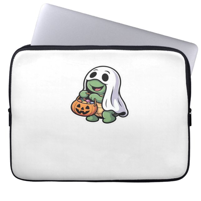 Cute Turtle Ghost Costume � Adorable Halloween Tri Laptop Sleeve (Front)