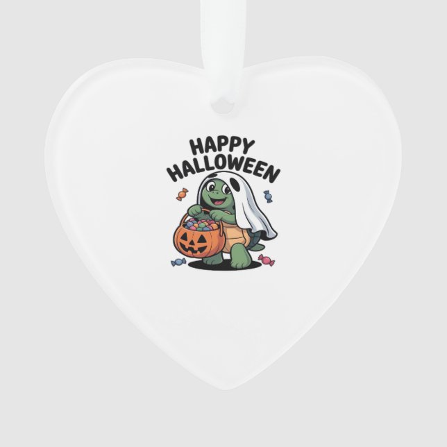 Cute Turtle Ghost Costume � Adorable Halloween Tri Ornament (Front)