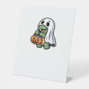 Cute Turtle Ghost Costume � Adorable Halloween Tri Pedestal Sign