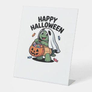 Cute Turtle Ghost Costume � Adorable Halloween Tri Pedestal Sign