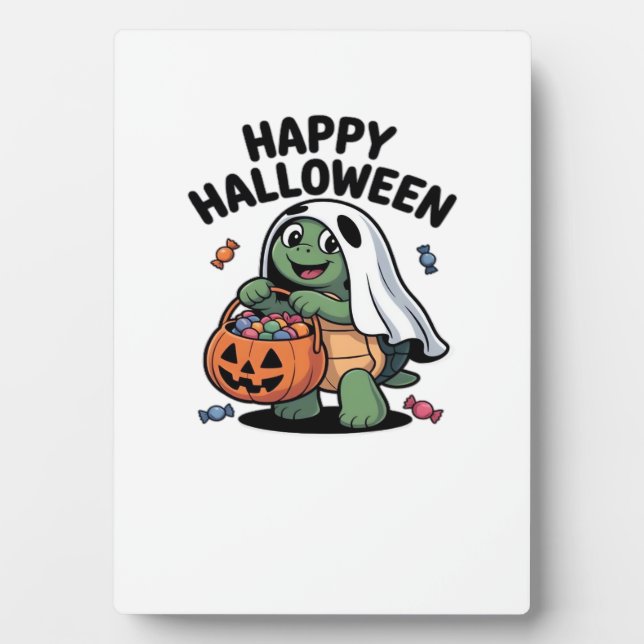 Cute Turtle Ghost Costume � Adorable Halloween Tri Plaque (Front)
