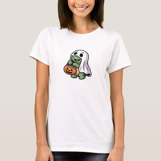 Cute Turtle Ghost Costume � Adorable Halloween Tri T-Shirt (Front)