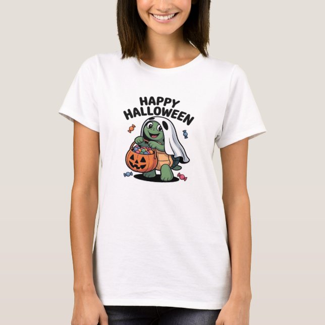 Cute Turtle Ghost Costume � Adorable Halloween Tri T-Shirt (Front)
