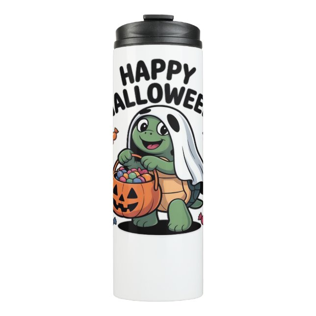 Cute Turtle Ghost Costume � Adorable Halloween Tri Thermal Tumbler (Front)