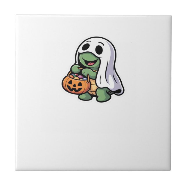 Cute Turtle Ghost Costume � Adorable Halloween Tri Tile (Front)