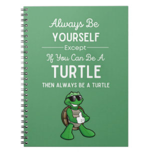 Cute Turtle Gifts Green Animal Tortoise Fun Funny Notebook