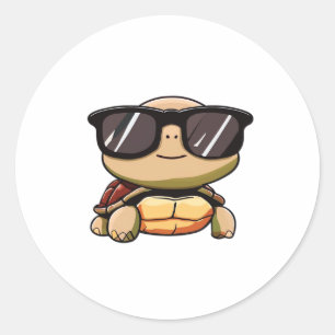 Cute Turtle Halloween 2023 sunglasses Costume Over Classic Round Sticker