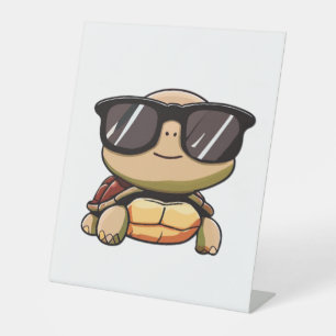 Cute Turtle Halloween 2023 sunglasses Costume Over Pedestal Sign