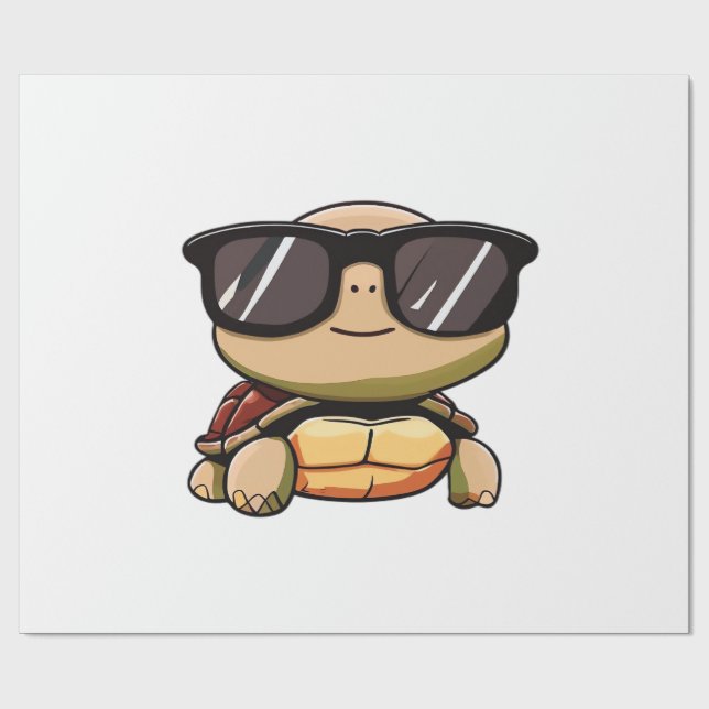 Cute Turtle Halloween 2023 sunglasses Costume Over Wrapping Paper (Flat)