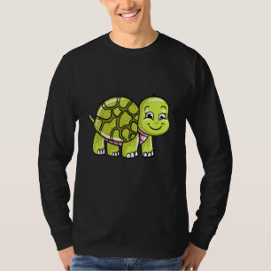 Cute Turtle Illustration Lover Gift Tortoise Love T-Shirt