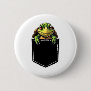 Cute Turtle In The Pocket Funny Halloween Outfit C 6 Cm Round Badge