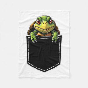 Cute Turtle In The Pocket Funny Halloween Outfit C Fleece Blanket