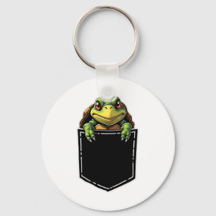 Cute Turtle In The Pocket Funny Halloween Outfit C Key Ring