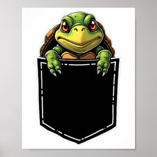 Cute Turtle In The Pocket Funny Halloween Outfit C Poster