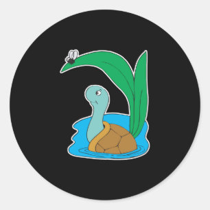 cute turtle in water classic round sticker