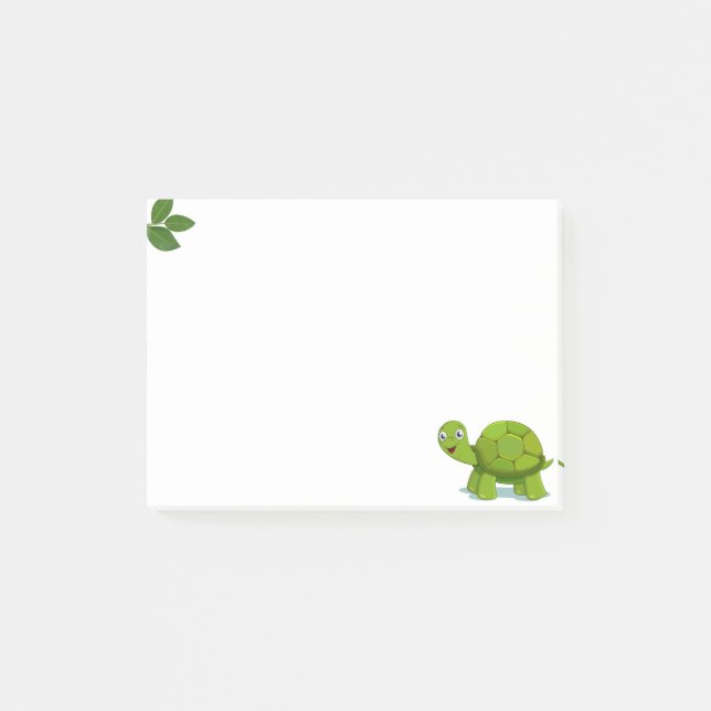 Cute Turtle & Laurel Leaves Post-it Notes (Front)