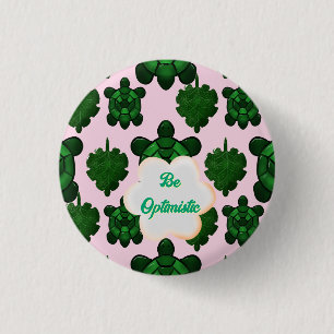 Cute Turtle Leaves Seamless Pattern, Tropical  3 Cm Round Badge