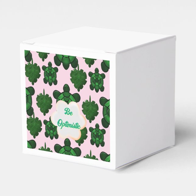 Cute Turtle Leaves Seamless Pattern, Tropical  Favour Box (Front Side)
