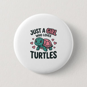 Cute Turtle Lover Girl Vintage Engraving Shirt Des 6 Cm Round Badge