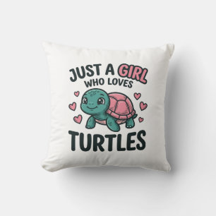 Cute Turtle Lover Girl Vintage Engraving Shirt Des Cushion