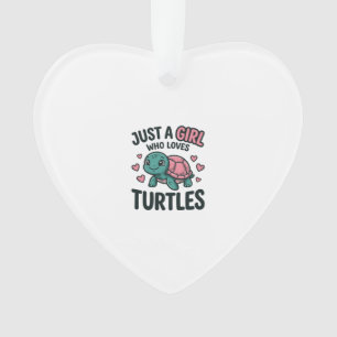 Cute Turtle Lover Girl Vintage Engraving Shirt Des Ornament