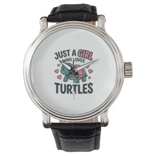 Cute Turtle Lover Girl Vintage Engraving Shirt Des Watch