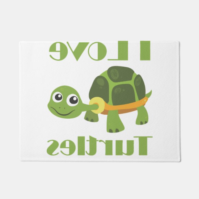 Cute Turtle loving Kid Reptile Fan Doormat (Front)