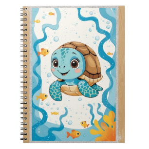 Cute Turtle Notebook, Ocean Theme Journal, Kawaii Notebook