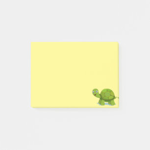 Cute Turtle on Yellow Post-it Notes
